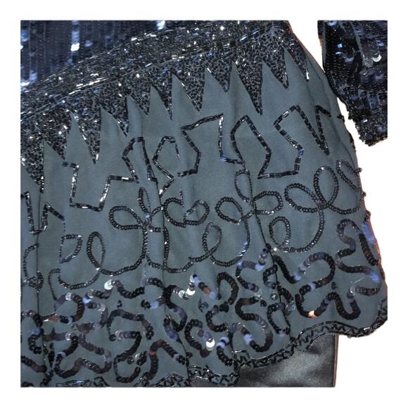 Vintage Sexy black Sequence and beaded long sleeved dress size 6 - Picture 11 of 12
